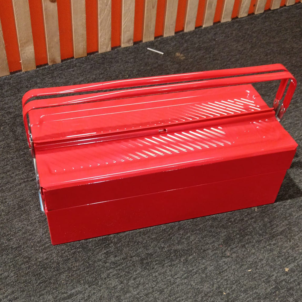 Caisse à outil acier rouge - 450 x 200 x 160 mm