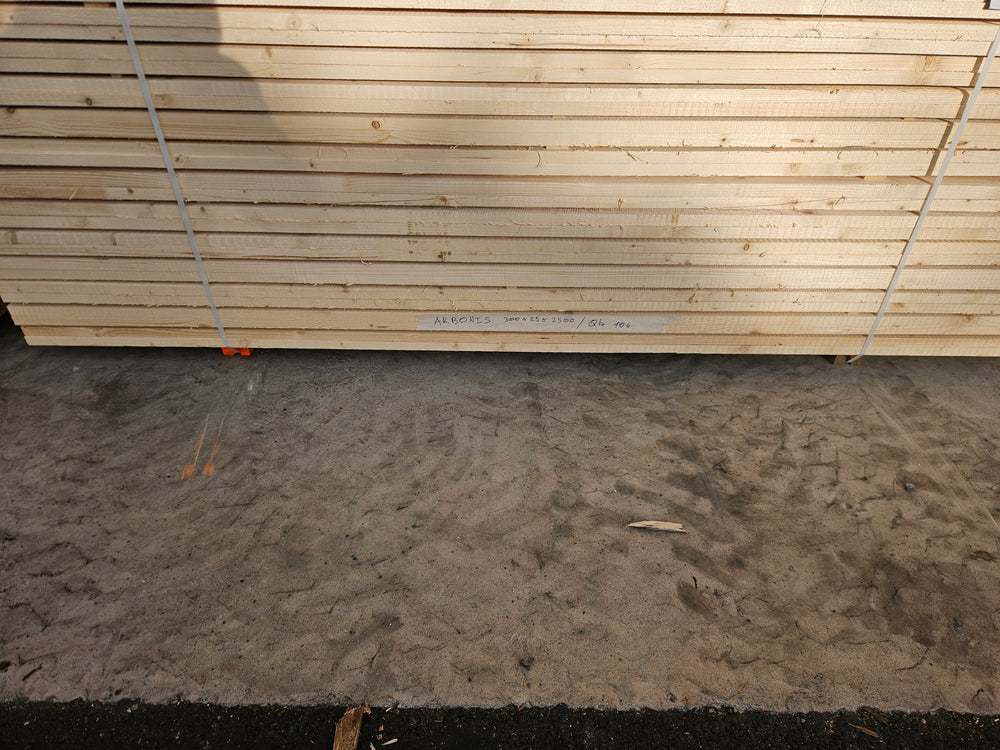 Tablette resineux lamellé collé - 2500 x 300 x 25 mm (brut de sciage)