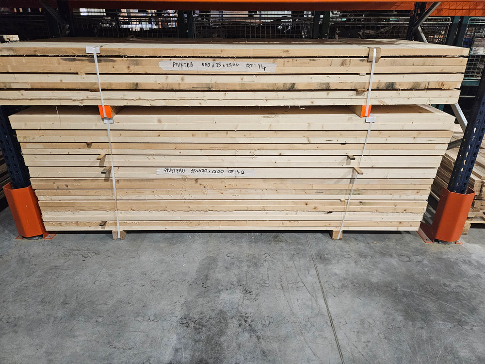 Plan de travail epicéa lamellé collé DBI - 3000 x 480 x 35 mm (brut de sciage)