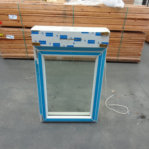 Fenêtre PVC blanc 9016 satine classe 1 - 1150 x 800 mm - Bouvet Thermience gauche VRI