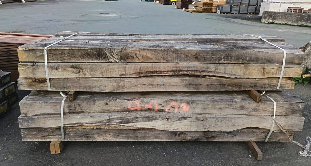 Traverse paysagère chêne bois massif - 120 x 140 - L=2.6m (déclassé - dimensions variables)