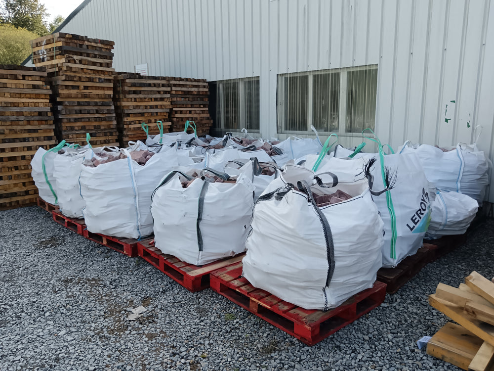 Pavé autobloquant béton rouge - 198 x 165 x 60 mm (forme en I)