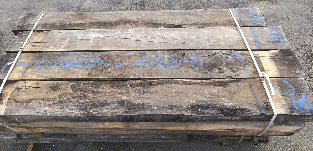 Traverse paysagère chêne bois massif - 120 x 140 - L=2.6m (déclassé - dimensions variables)