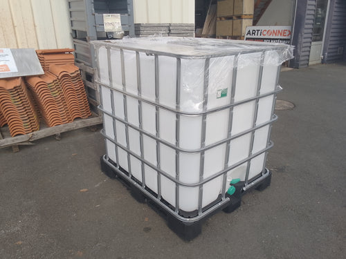 Cuve IBC 1000L plastique  - 1200 x 1000 x 1170 mm