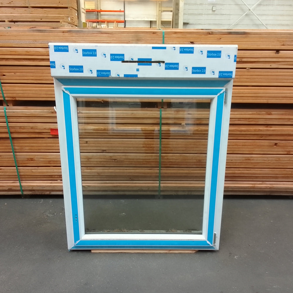 Fenêtre PVC blanc 9016 satine classe 1 - 1150 x 1000 mm - Bouvet Thermience droite VRI