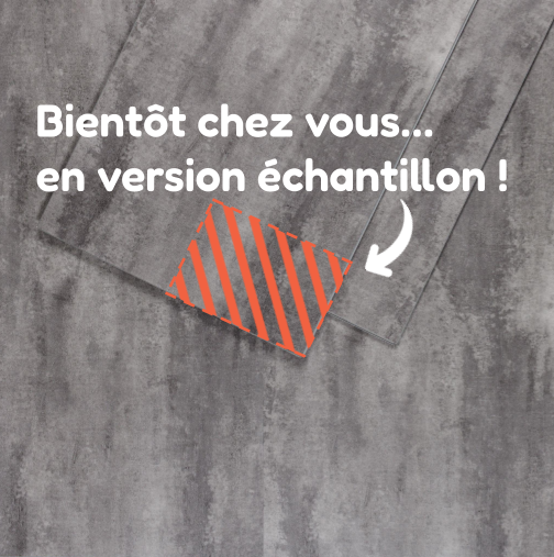 Echantillon de sol PVC clipsable imitation carrelage gris moyen