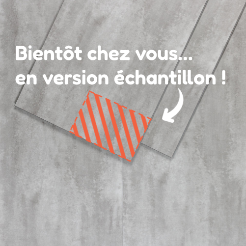 Echantillon de sol PVC clipsable imitation carrelage gris clair