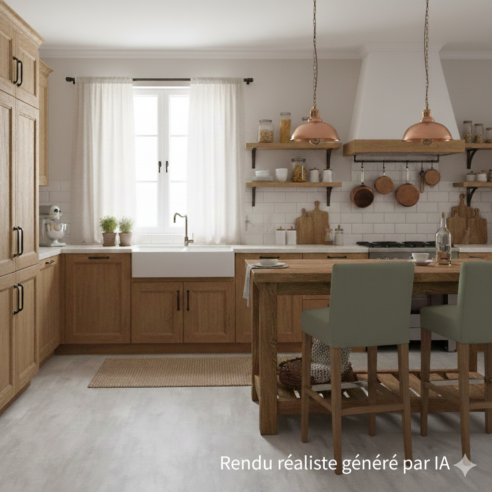 Sol PVC-SPC clipsable imitation carrelage gris clair béton indus - 940 x 470 × 6.0mm sous-couche intégrée (SPC105)