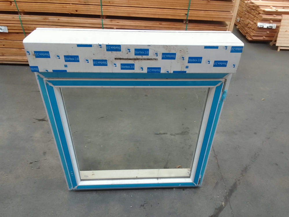 Fenêtre PVC blanc 9016 satine classe 1 - 1150 x 1150 mm - Bouvet Thermience droite VRI