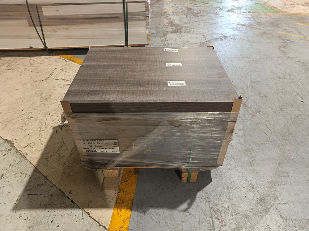 Tablette chêne gris aggloméré - 800 x 200 x 18 mm