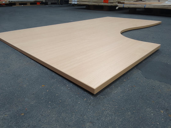 Plan de travail aggloméré décor hetre - 1600 x 1200 x 25 mm retour gauche