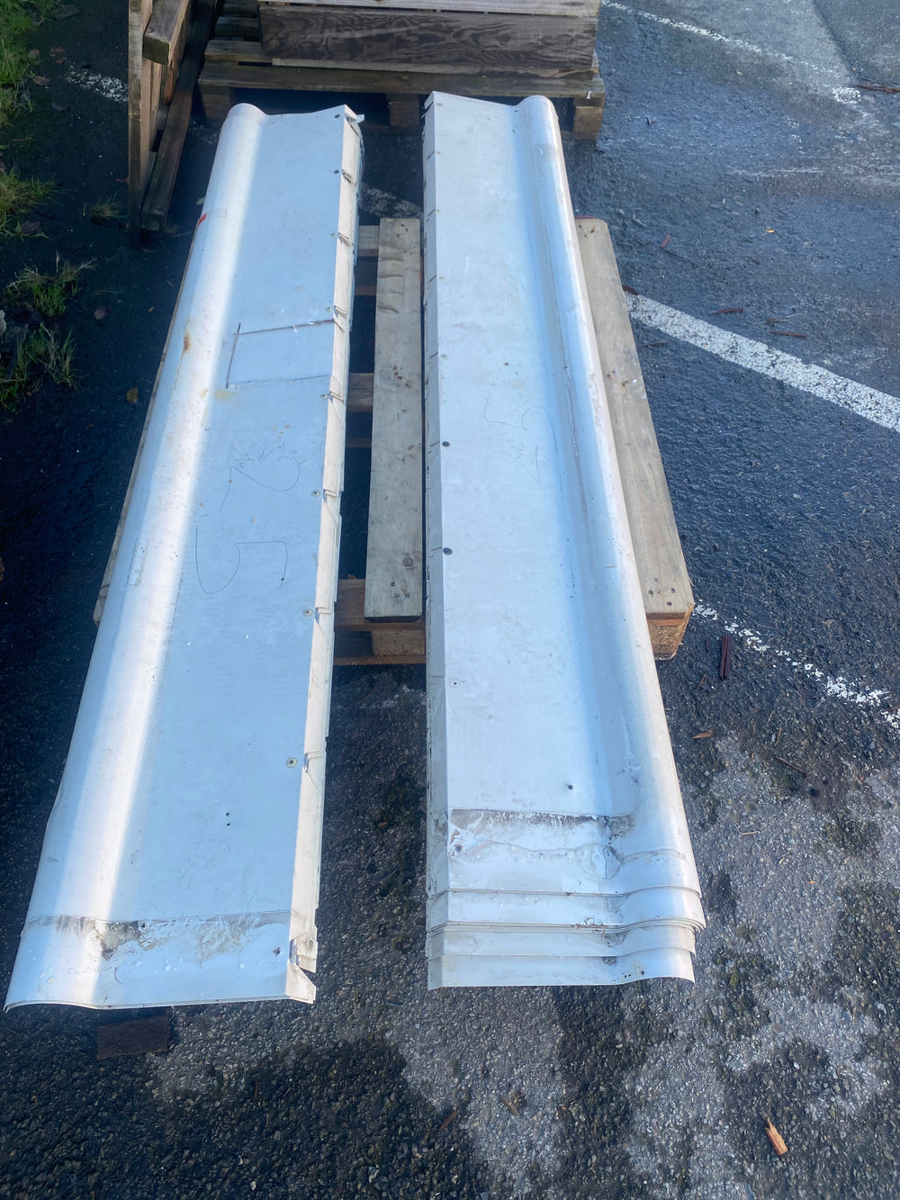 Bac acier acier blanc - 2100 x 350 x 40 mm