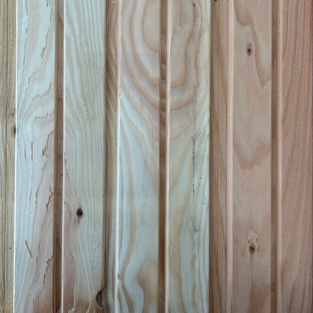 Bardage douglas naturel faux-claire-voie - 21x122 - L=4,0m (profil aero)