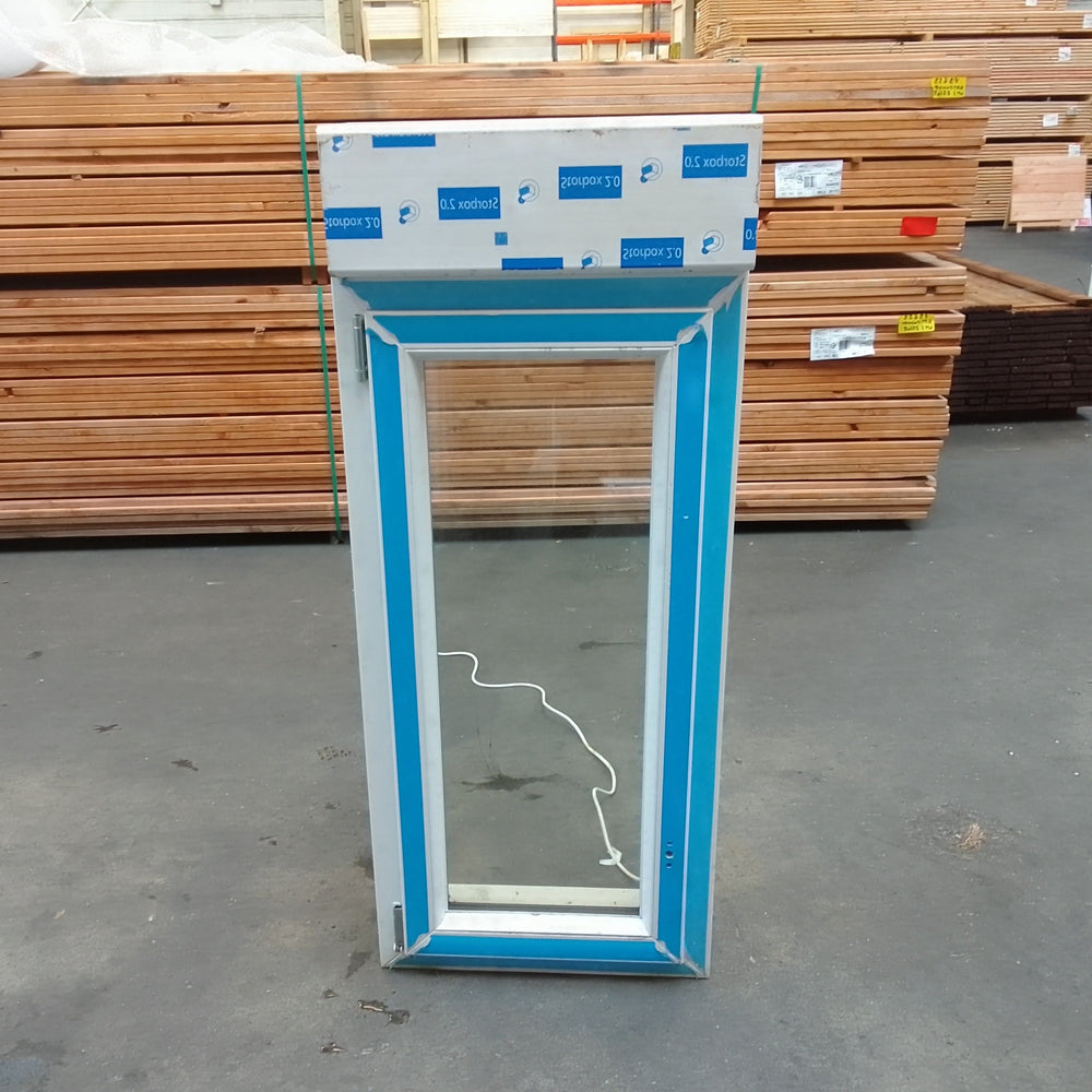 Fenêtre PVC blanc 9016 satine classe 1 - 1150 x 500 mm - Bouvet Thermience gauche VRI