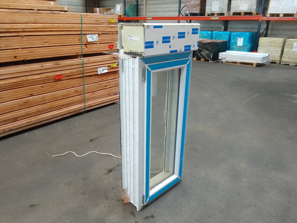 Fenêtre PVC blanc 9016 satine classe 1 - 1150 x 500 mm - Bouvet Thermience gauche VRI