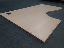 Plan de travail aggloméré décor hetre - 1600 x 1000 x 25 mm retour gauche