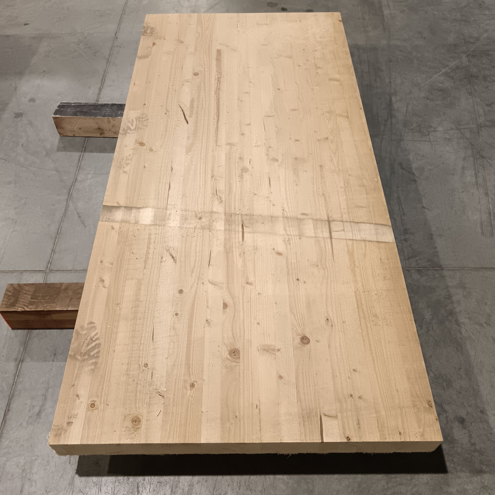 Plan de travail epicéa lamellé collé - 2500 x 480 x 35 mm (brut de sciage)