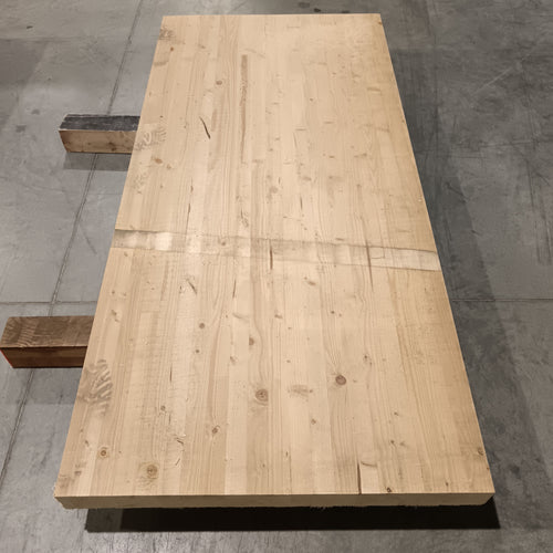 Plan de travail epicéa lamellé collé - 2500 x 480 x 35 mm (brut de sciage)