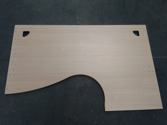 Plan de travail aggloméré décor hetre - 1600 x 1000 x 25 mm retour gauche
