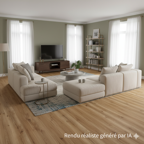 Sol PVC-SPC clipsable chene - usage domestique - sous-couche intégrée - 1220 x 180 × 4.5mm