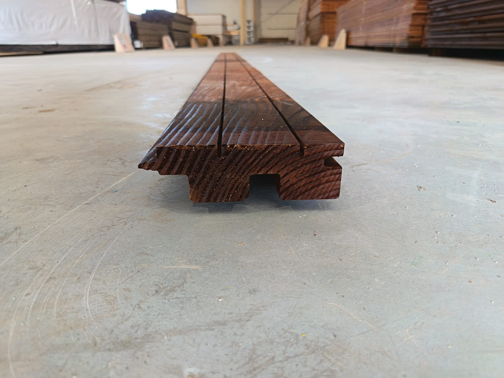 Bardage douglas marron classe 3 faux-claire-voie (profil Vibrato XL) - 44x135 - L=3,3m