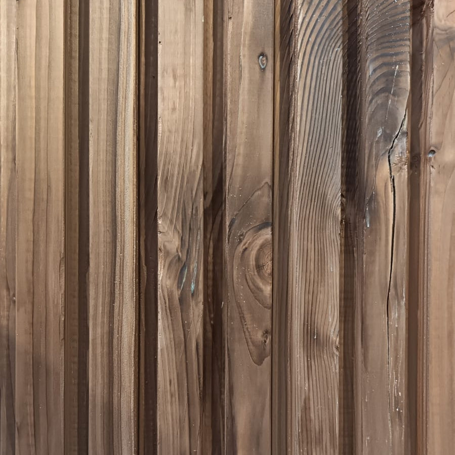 Bardage douglas marron classe 3 faux-claire-voie (profil Vibrato XL) - 44x135 - L=3,3m