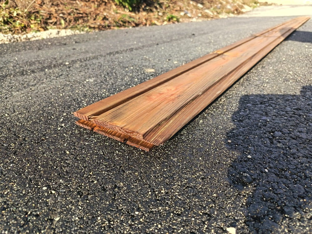 Bardage douglas traité marron - 22x135 - L=4m (profil Melodik rainure excentrée)