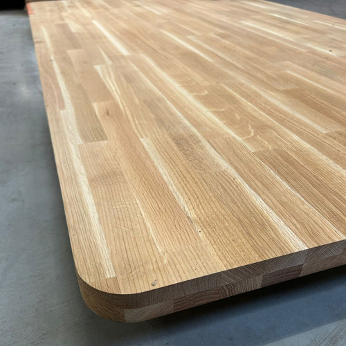 Plateau de table en chêne - coins arrondis -1850 x 1040 x 38 mm