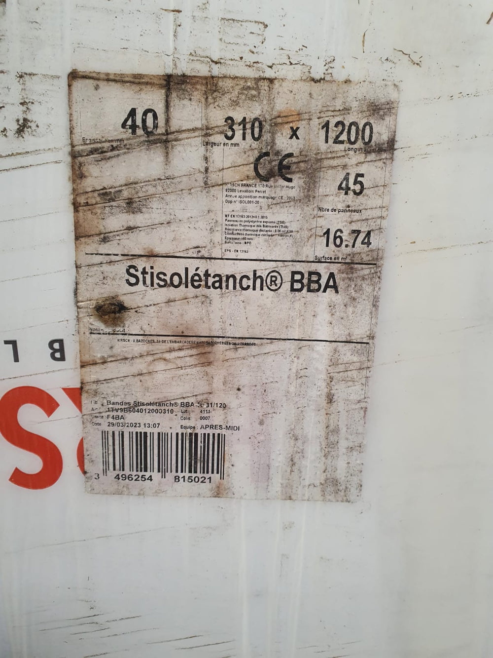 Panneau polystyrène expansé ignifugé Stisoletanch BBA 40 31/120