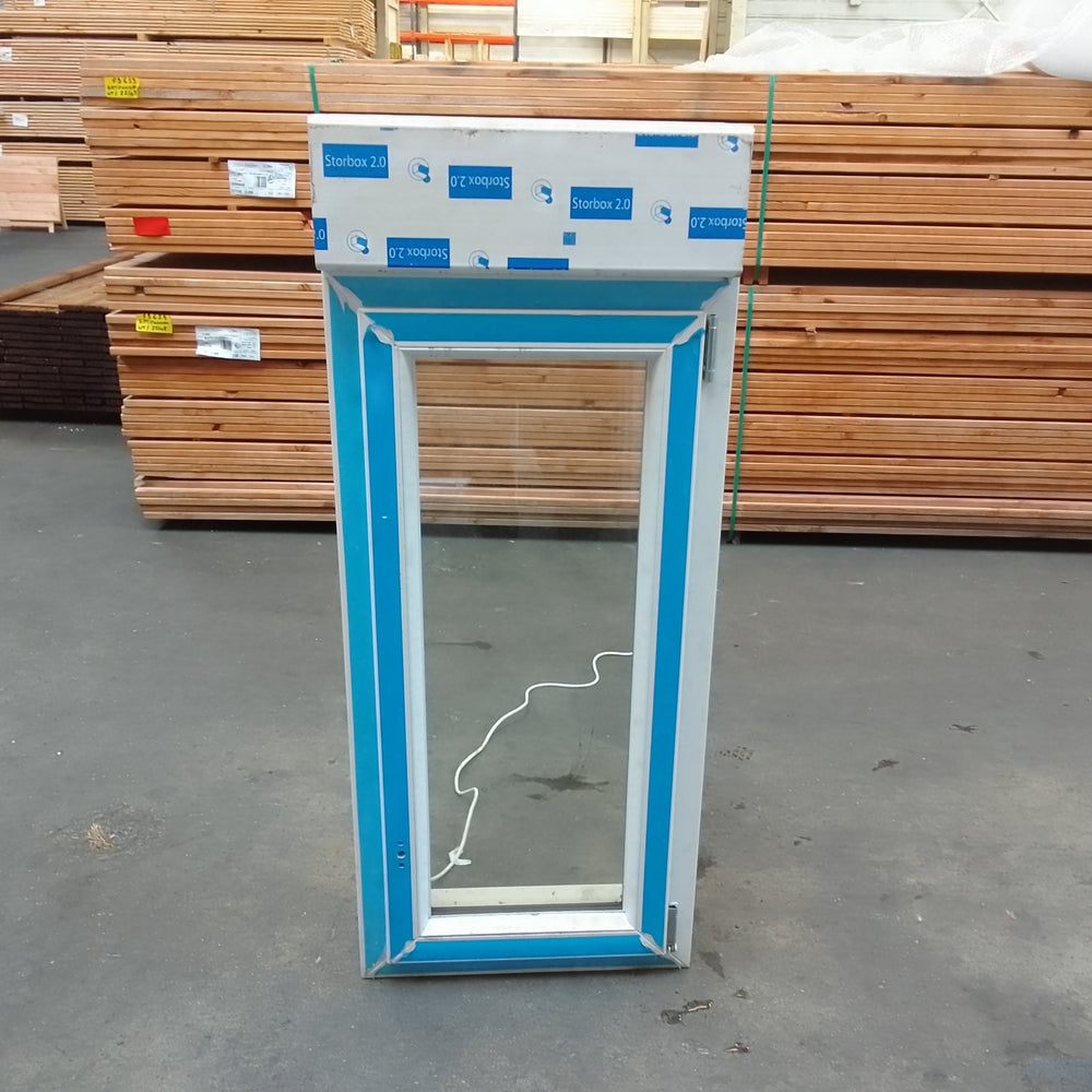 Fenêtre PVC blanc 9016 satine classe 1 - 1150 x 500 mm - Bouvet Thermience droite VRI