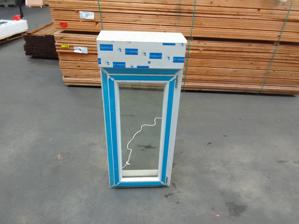 Fenêtre PVC blanc 9016 satine classe 1 - 1150 x 500 mm - Bouvet Thermience droite VRI