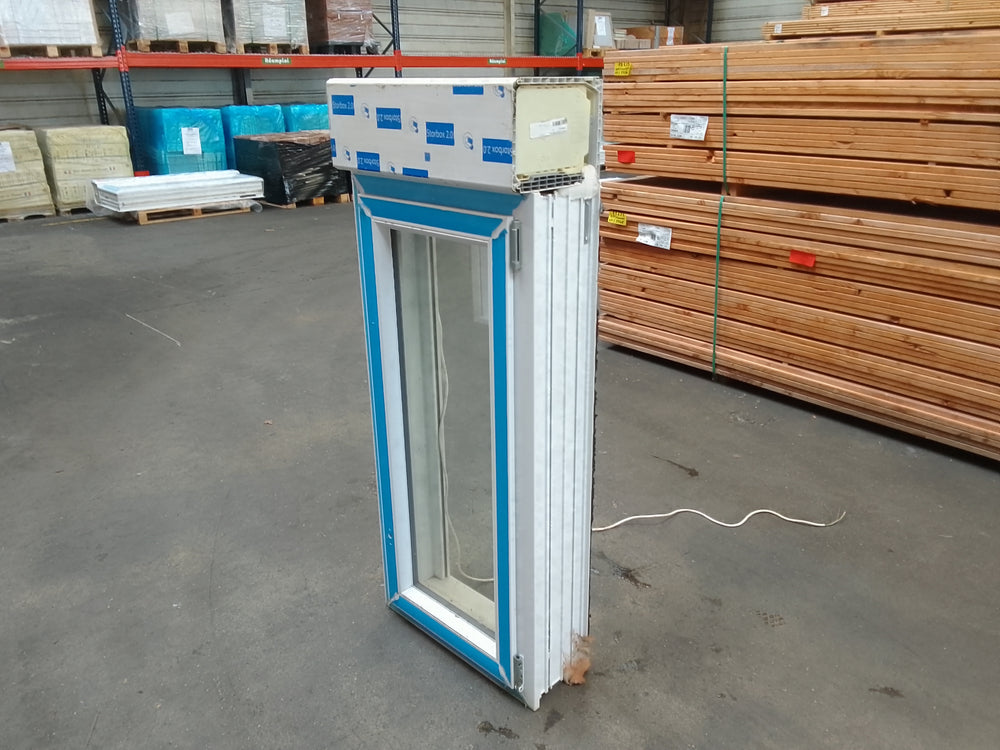 Fenêtre PVC blanc 9016 satine classe 1 - 1150 x 500 mm - Bouvet Thermience droite VRI