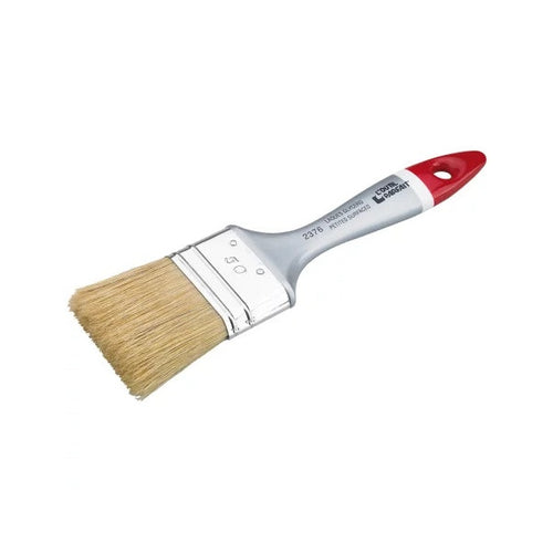 Brosse Plate Universelle - Fibres 100% Synthétiques Étagées - Virole Acier Nickelé - Manche Polypro Verni