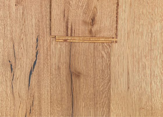 Contrecollé chêne Européen naturel huilé brossé 1900 x 190 x 14/3 mm — vue 2