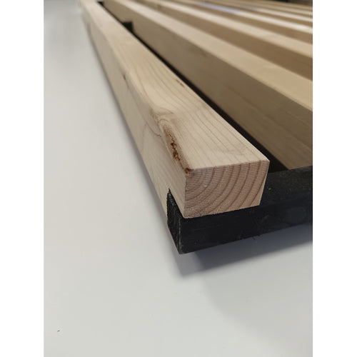 Panneau décoratif voile noir et bois massif epicéa - 1200 x 600 mm