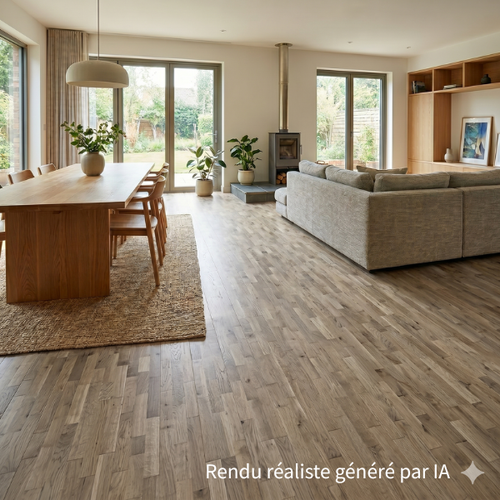 Parquet Contrecollé Meister 9033 chêne animé verni ultra mat (Gamme PC 200)