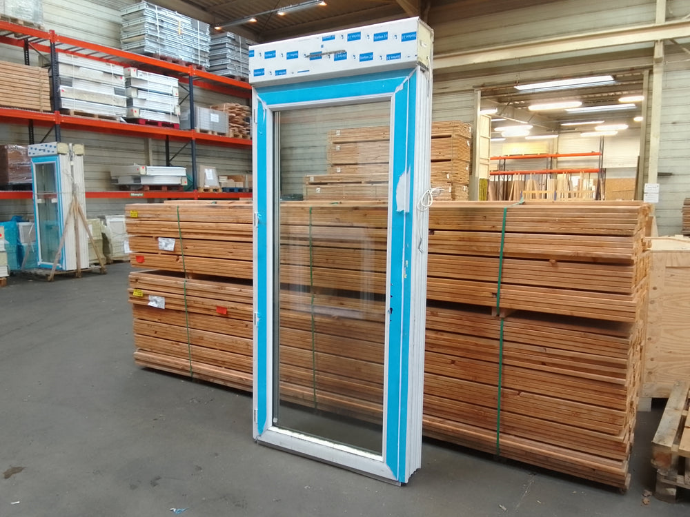 Porte-fenêtre PVC blanc 9016 satine classe 1 - 2050 x 1000 mm - Bouvet Thermience gauche VRI