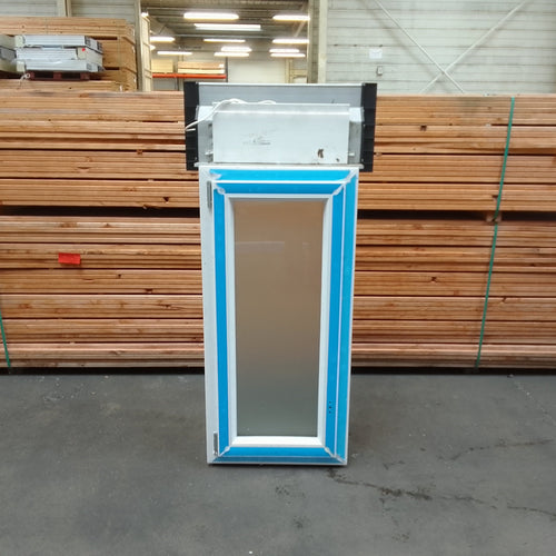 Fenêtre PVC blanc 9016 satine classe 1 - 1150 x 500 mm - Bouvet Thermience gauche BB