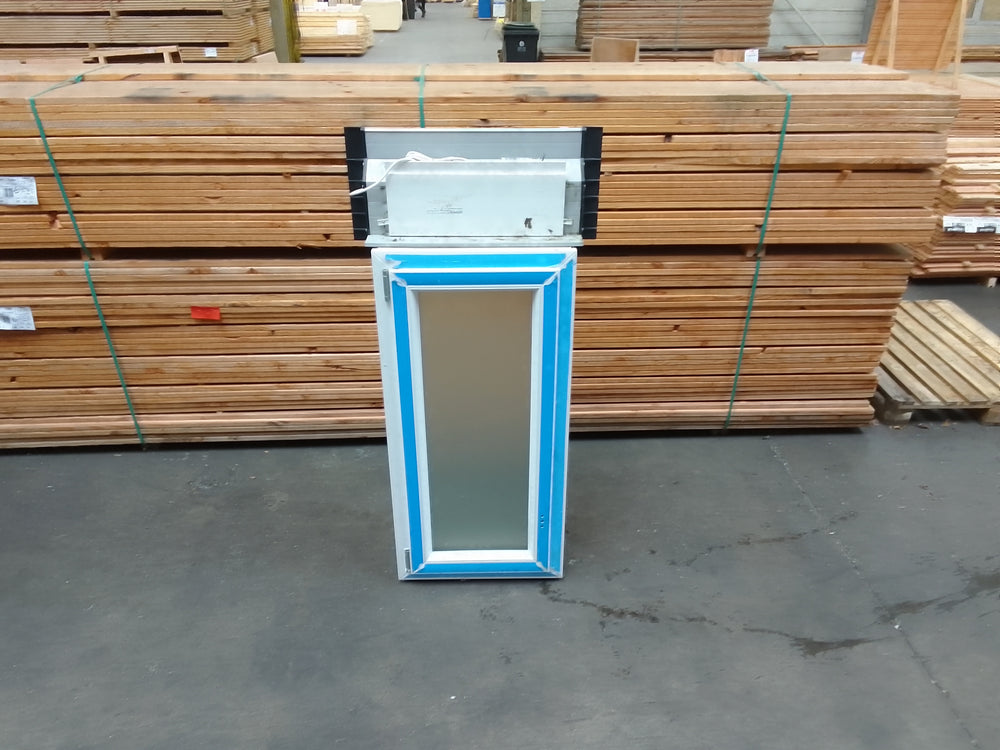 Fenêtre PVC blanc 9016 satine classe 1 - 1150 x 500 mm - Bouvet Thermience gauche BB