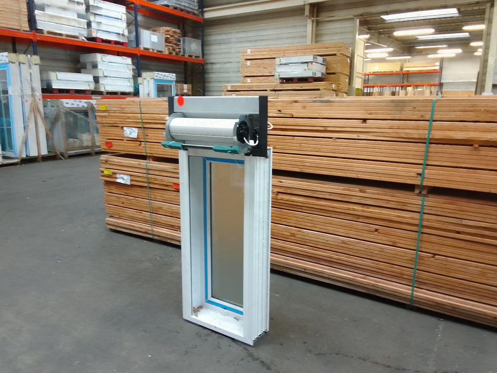 Fenêtre PVC blanc 9016 satine classe 1 - 1150 x 500 mm - Bouvet Thermience gauche BB