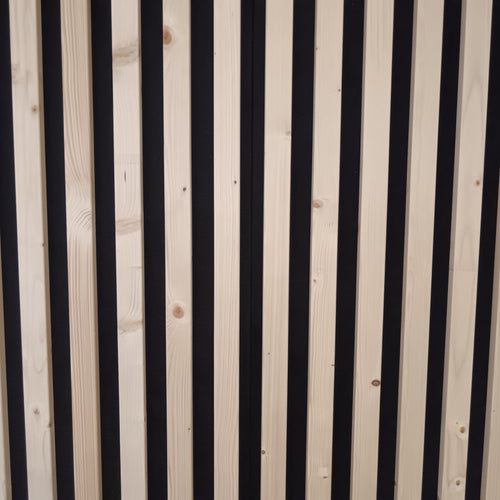 Panneau décoratif feutre et bois massif epicéa - 2400 x 600 mm