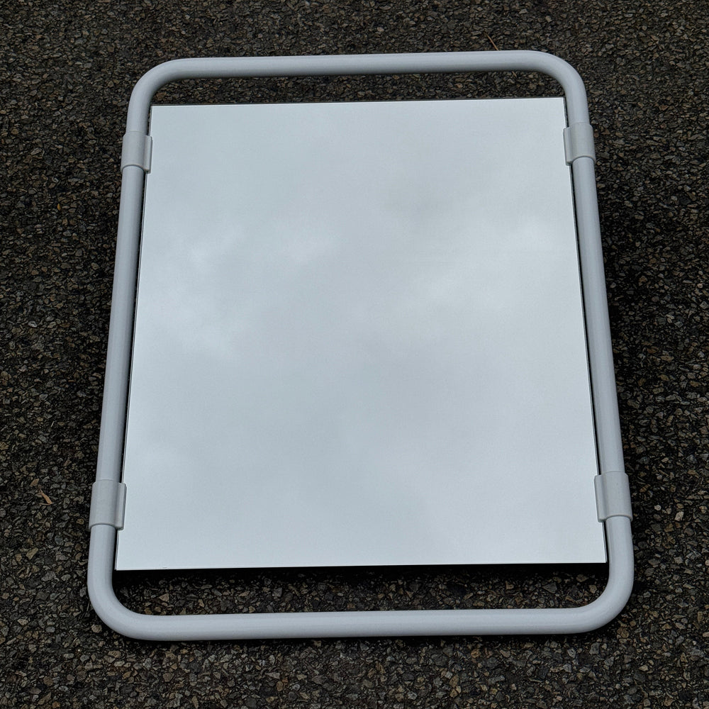 Miroir aluminium blanc - 742 x 561 mm - Pellet orientable réf. 047601 Orientable