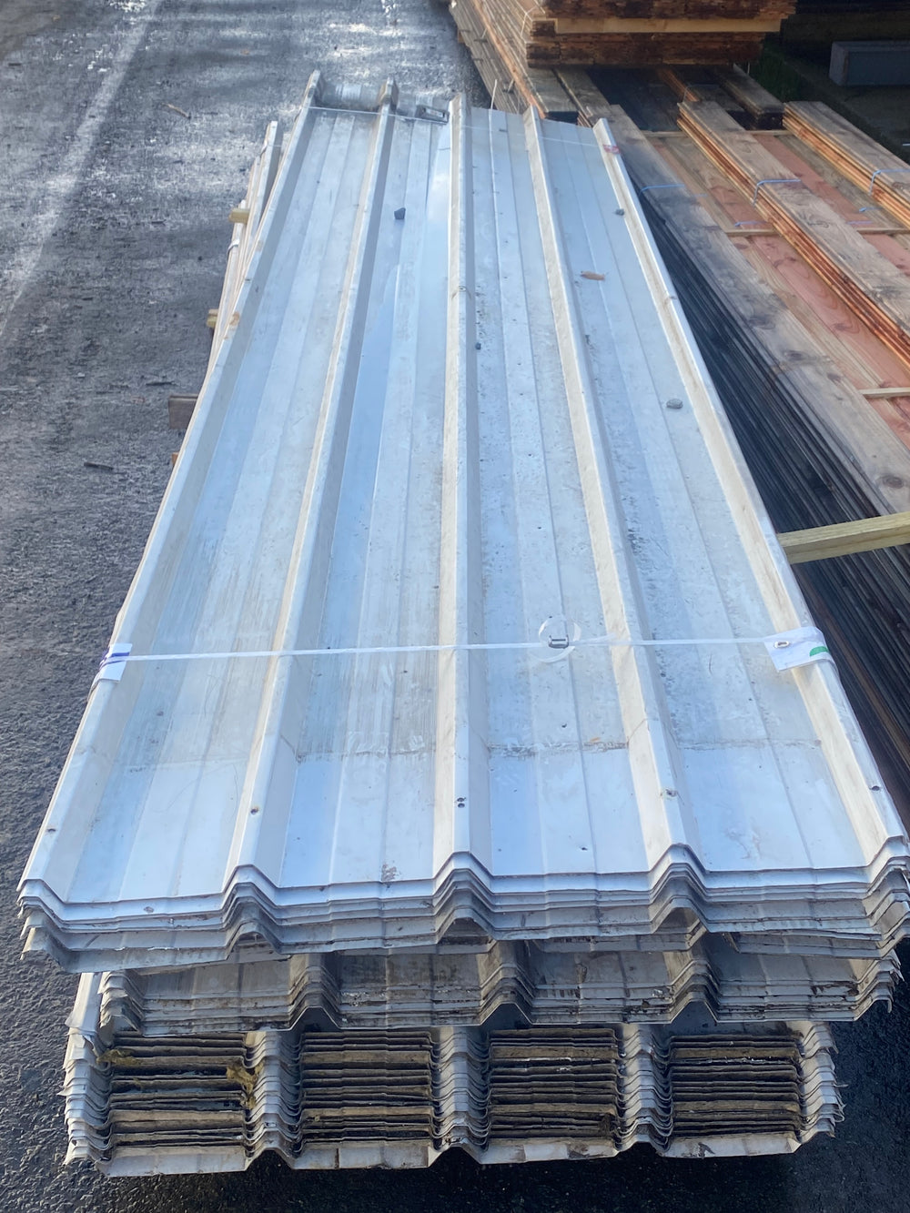 Bac acier acier blanc - 4150 x 1050 x 45 mm