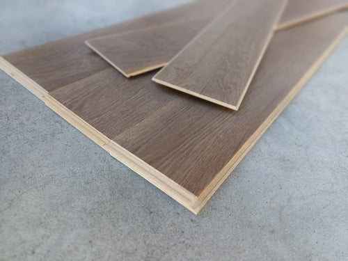 Parquet Contrecollé Majeste 139x495-1992 Clic HDF 13mm Chene Vintage Taupe (2 chanfreins) ref 97013-1