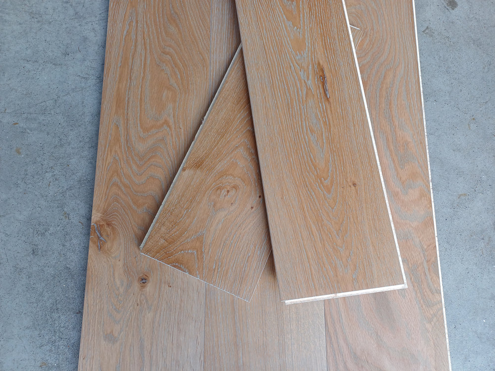 Parquet Contrecollé Diva 184x500-2000 Rainures Languette 15mm Chene Authentique Huilé Flanelle (4 chanfreins)