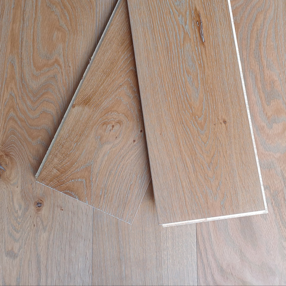 Parquet Contrecollé Diva 184x500-2000 Rainures Languette 15mm Chene Authentique Huilé Flanelle (4 chanfreins)