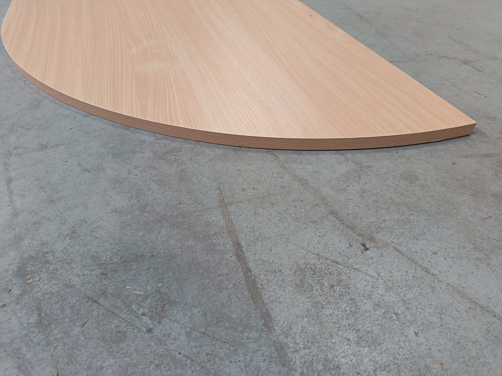 Plan de travail aggloméré hetre - 1340 x 670 x 18 mm (1/4 rond)