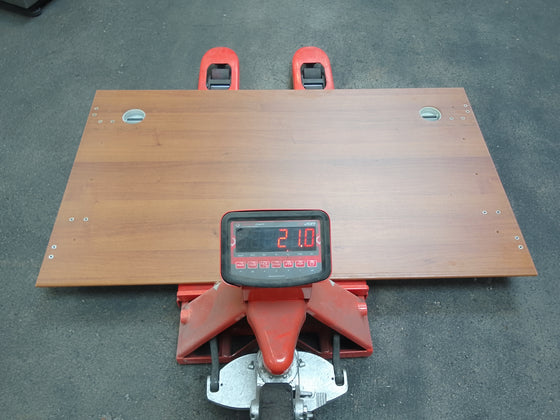Plan de travail aggloméré décor noyer - 1400 x 800 x 28 mm un bord chanfreiné