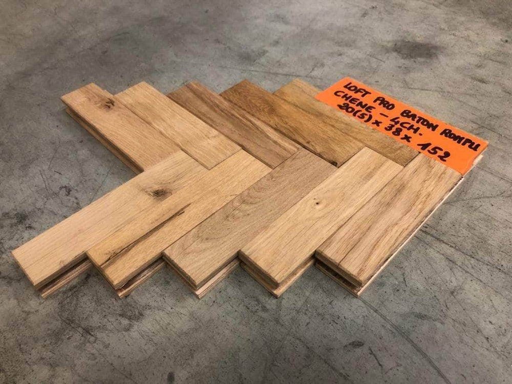 Contrecollé Loft Pro Baton Rompu Mosaïque Chêne Naturel 20(5)*38*152 (4 chanfreins)