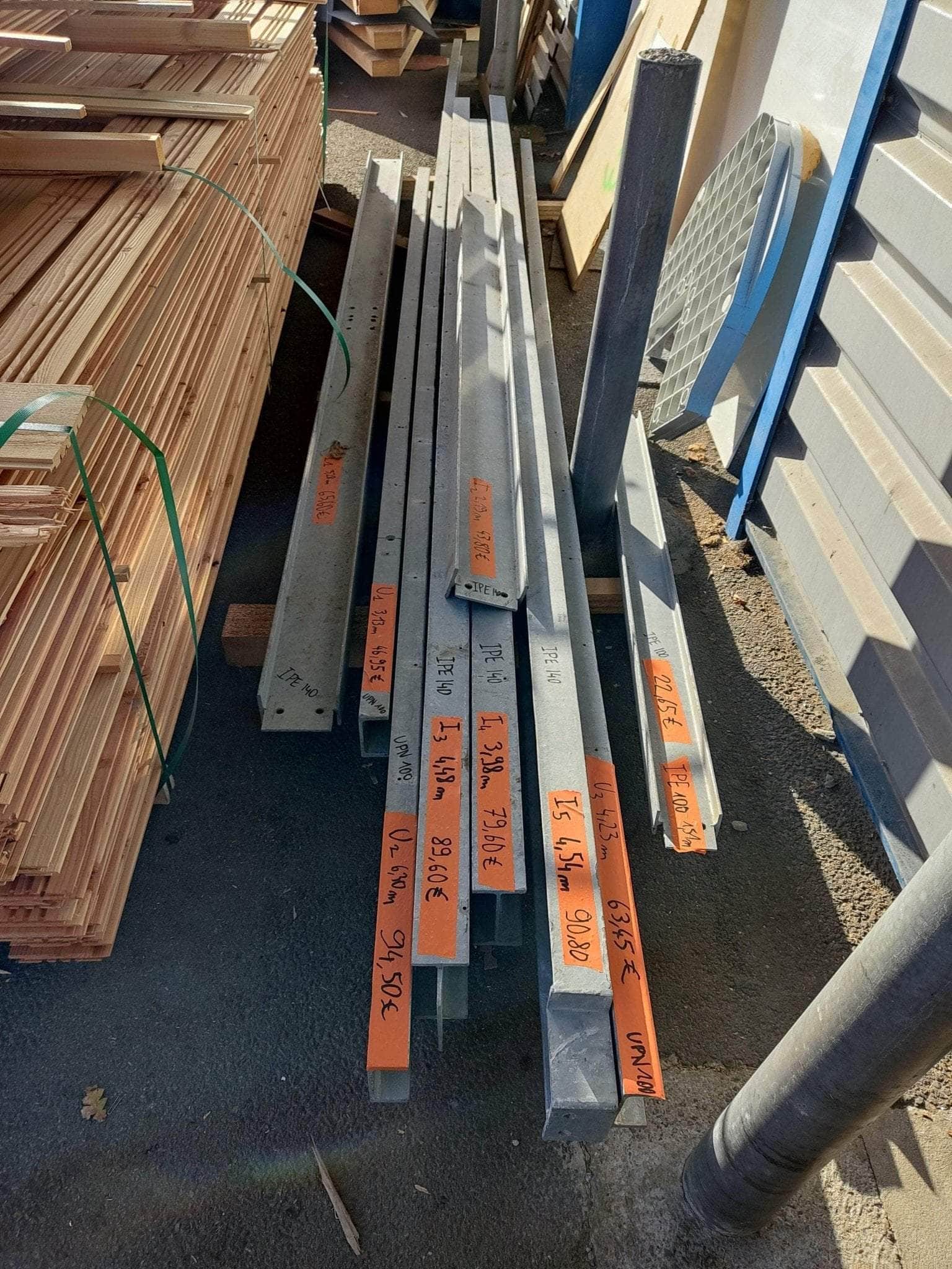 Réemploi  -  Profilés métalliques IPE 100 L=1,51 (réemploi)
